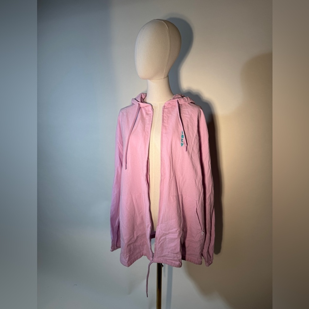 OBEY Pink Lightweight Hooded Zip Up Jacket